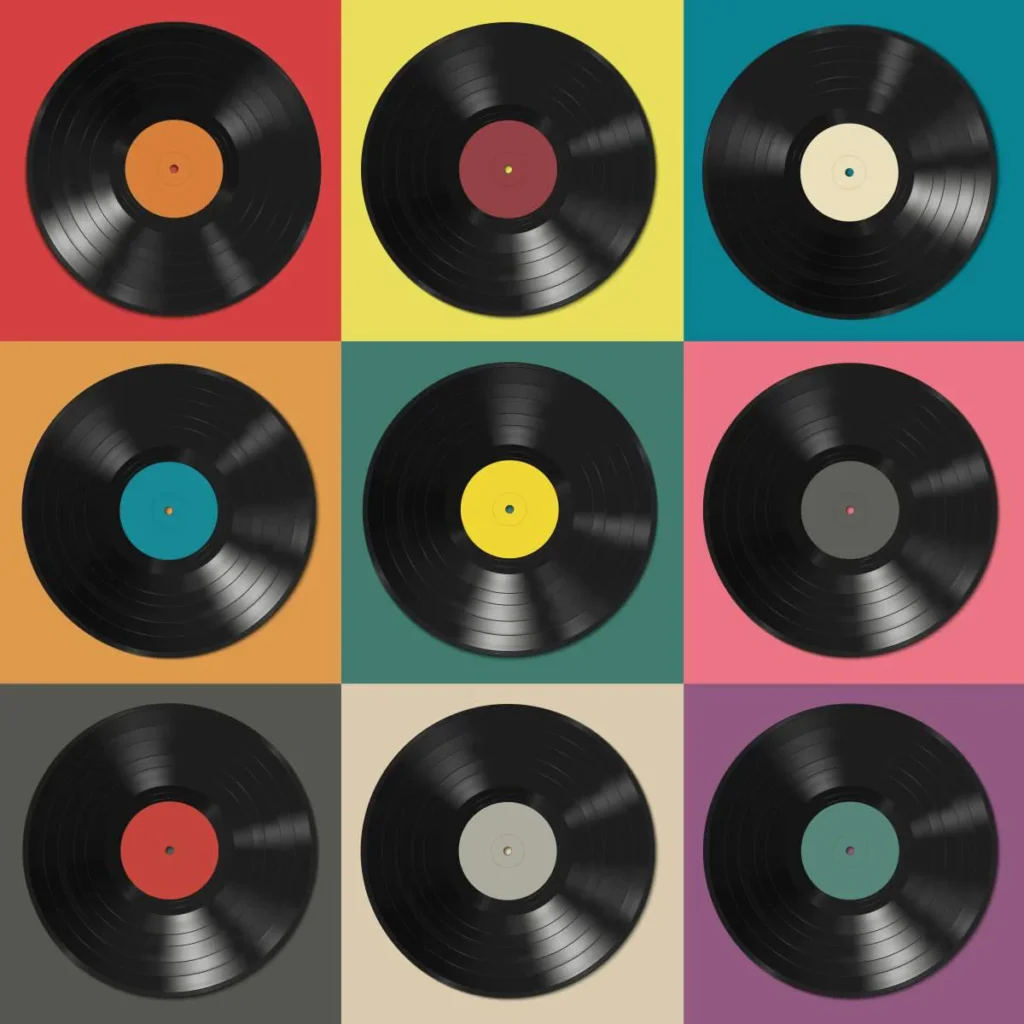 vinyl records stock image